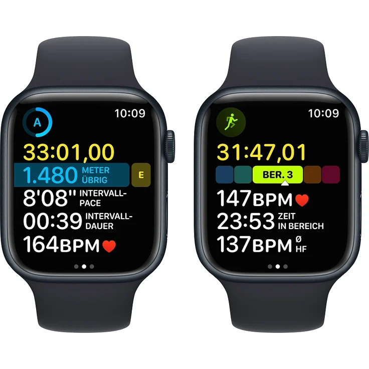 Apple Watch Series 8 Smartwatch GPS, 45mm, Aluminiumgehäuse Mitternacht, Sportarmband Mitternacht (MNP13FD/A) – Bild 7