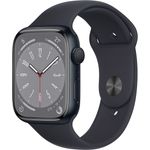 Apple Watch Series 8 Smartwatch GPS, 45mm, Aluminiumgehäuse Mitternacht, Sportarmband Mitternacht (MNP13FD/A)