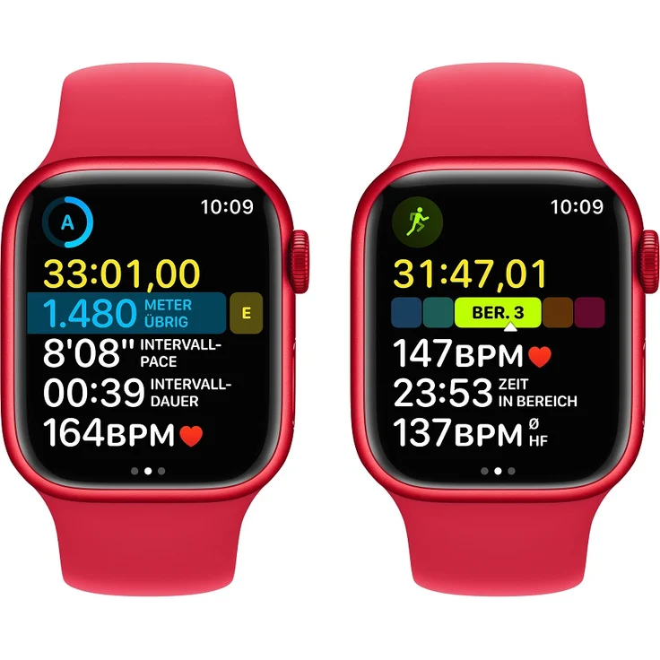 Apple Watch Series 8 Smartwatch GPS, 41mm, Aluminiumgehäuse (PRODUCT)RED, Sportarmband (PRODUCT)RED (MNP73FD/A) – Bild 7