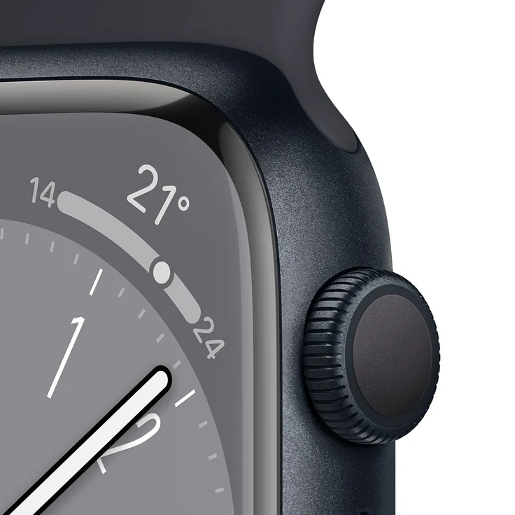 Apple Watch Series 8 Smartwatch GPS, 41mm, Aluminiumgehäuse Mitternacht, Sportarmband Mitternacht (MNP53FD/A) – Bild 3