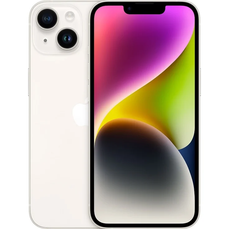 Apple iPhone 14 5G Smartphone 15,494cm (6,1 Zoll) OLED-Display, 256GB interner Speicher, 6GB RAM, iOS 16, Starlight (MPW43ZD/A) – Bild 1