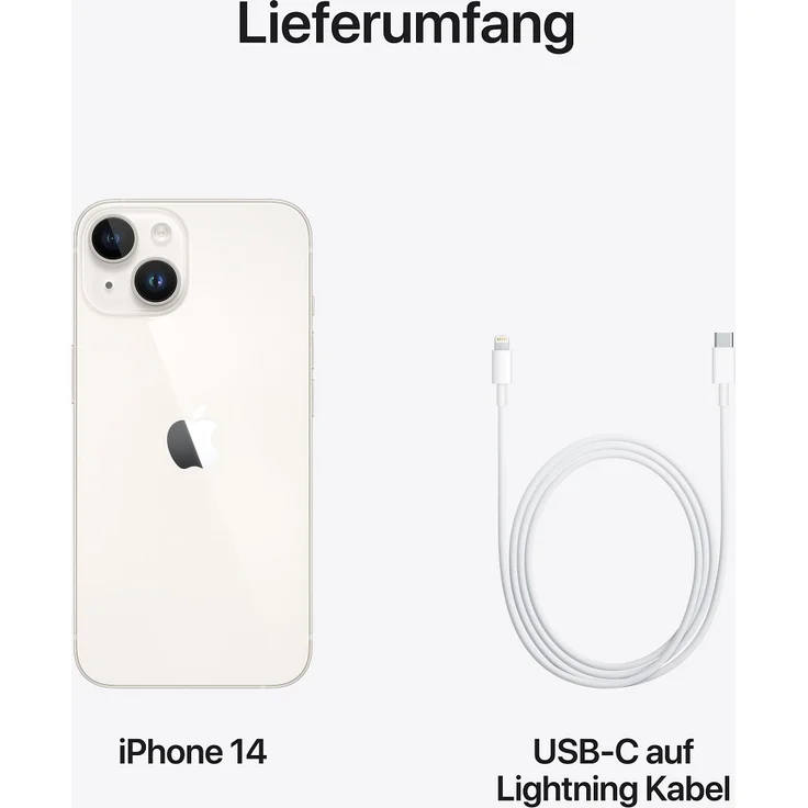 Apple iPhone 14 5G Smartphone 15,494cm (6,1 Zoll) OLED-Display, 128GB interner Speicher, 6GB RAM, iOS 16, Starlight (MPUR3ZD/A) – Bild 8