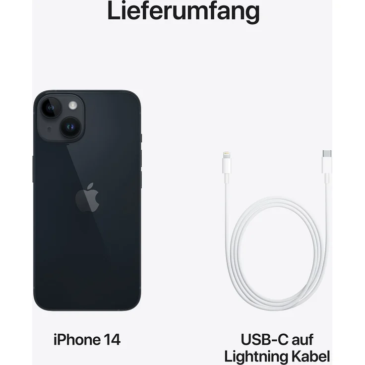 Apple iPhone 14 5G Smartphone 15,494cm (6,1 Zoll) OLED-Display, 256GB interner Speicher, 6GB RAM, iOS 16, Midnight (MPVX3ZD/A) – Bild 8