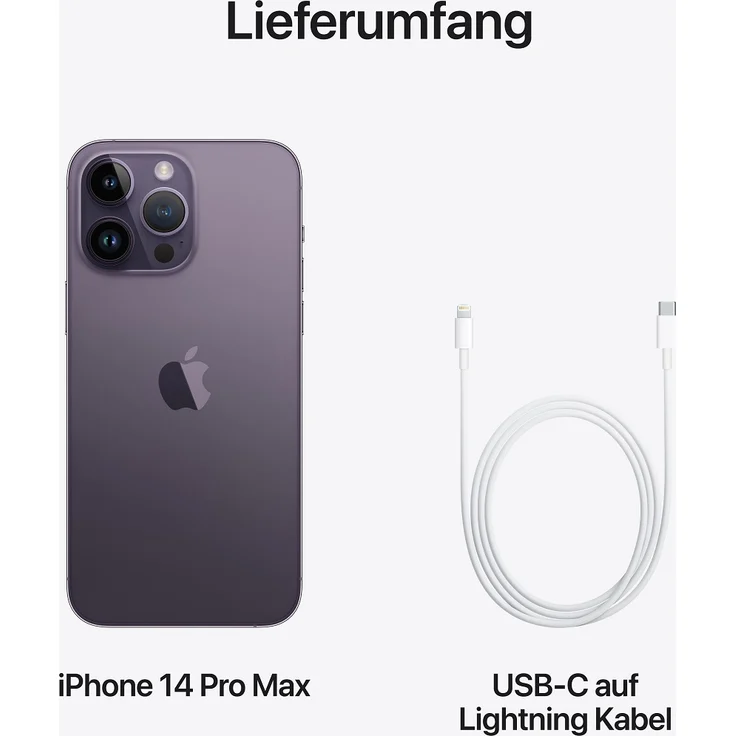 Apple iPhone 14 Pro Max 5G Smartphone 17,018cm (6,7 Zoll) OLED-Display, 128GB interner Speicher, 6GB RAM, iOS 16, Deep Purple (MQ9T3ZD/A) – Bild 8