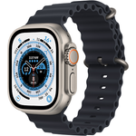 Apple Watch Ultra Smartwatch GPS + Cellular, 49mm, Titangehäuse, Ocean Armband Mitternacht (MQFK3FD/A)