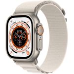 Apple Watch Ultra Smartwatch GPS + Cellular, 49mm, Titangehäuse, Alpine Loop Polarstern - Medium (MQFR3FD/A)
