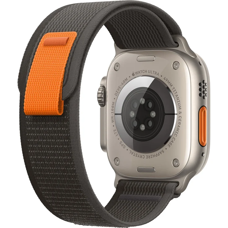 Apple Watch Ultra Smartwatch GPS + Cellular, 49mm, Titangehäuse, Trail Loop Schwarz/Grau - S/M (MQFW3FD/A) – Bild 3
