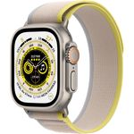 Apple Watch Ultra Smartwatch GPS + Cellular, 49mm, Titangehäuse, Trail Loop Gelb/Beige - S/M (MNHK3FD/A)
