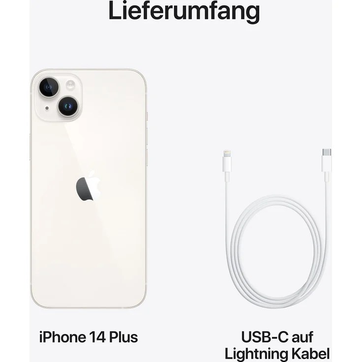 Apple iPhone 14 Plus 5G Smartphone 17,018cm (6,7 Zoll) OLED-Display, 256GB interner Speicher, 6GB RAM, iOS 16, Starlight (MQ553ZD/A) – Bild 8