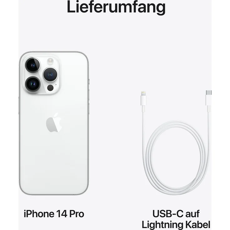 Apple iPhone 14 Pro 5G Smartphone 15,494cm (6,1 Zoll) OLED-Display, 256GB interner Speicher, 6GB RAM, iOS 16, Silver (MQ103ZD/A) – Bild 8