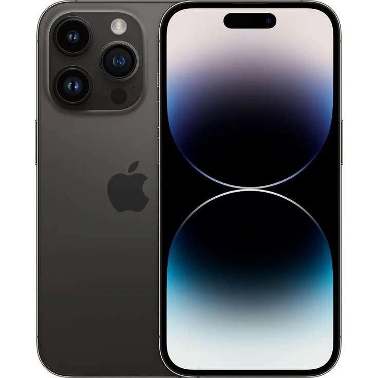 Apple iPhone 14 Pro 5G Smartphone 15,494cm (6,1 Zoll) OLED-Display, 256GB interner Speicher, 6GB RAM, iOS 16, Space Black (MQ0T3ZD/A)