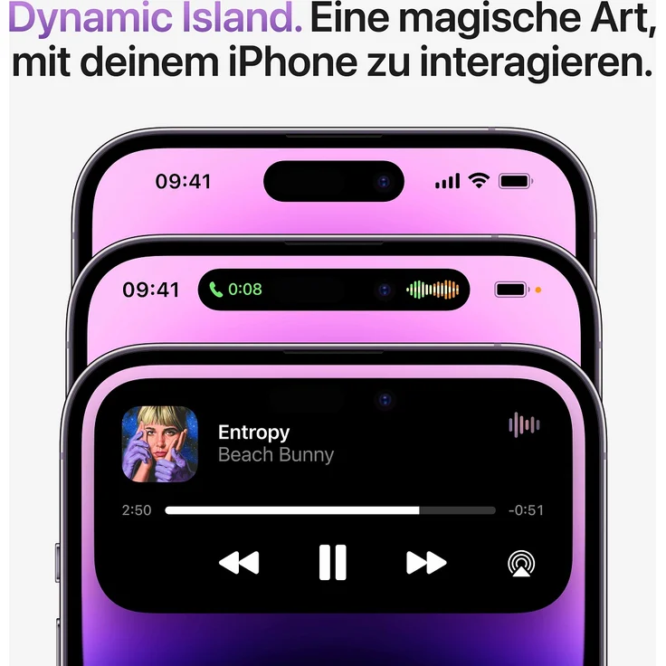 Apple iPhone 14 Pro 5G Smartphone 15,494cm (6,1 Zoll) OLED-Display, 256GB interner Speicher, 6GB RAM, iOS 16, Silver (MQ103ZD/A) – Bild 6