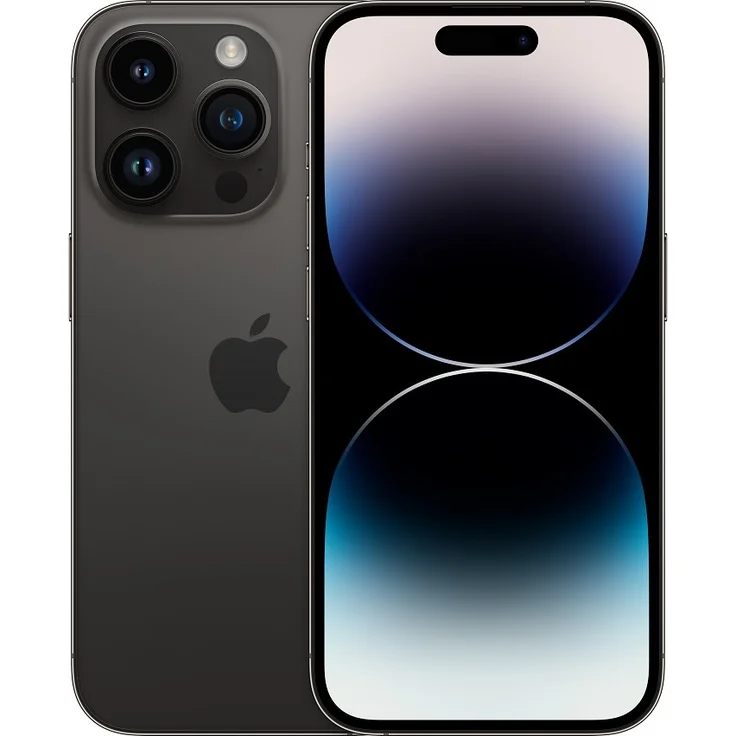 Apple iPhone 14 Pro 5G Smartphone 15,494cm (6,1 Zoll) OLED-Display, 128GB interner Speicher, 6GB RAM, iOS 16, Space Black (MPXV3ZD/A) – Bild 1