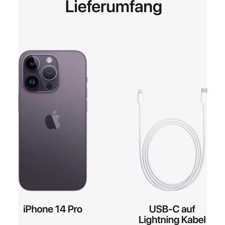 Apple iPhone 14 Pro 5G Smartphone 15,494cm (6,1 Zoll) OLED-Display, 128GB interner Speicher, 6GB RAM, iOS 16, Deep Purple (MQ0G3ZD/A) – Bild 8