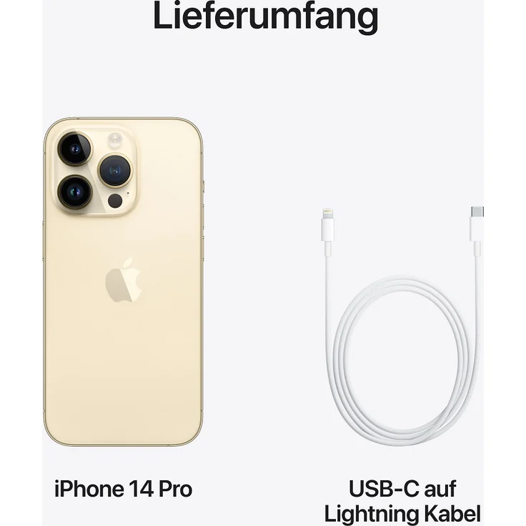 Apple iPhone 14 Pro 5G Smartphone 15,494cm (6,1 Zoll) OLED-Display, 256GB interner Speicher, 6GB RAM, iOS 16, Gold (MQ183ZD/A) – Bild 8