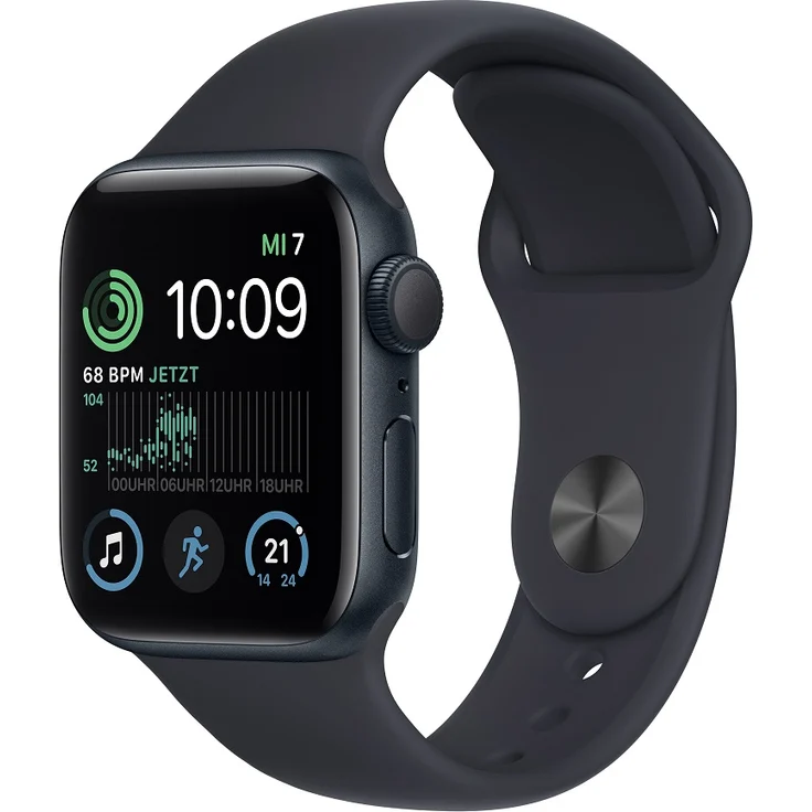 Apple Watch SE GPS (2. Generation), 40mm, Aluminiumgehäuse Mitternacht, Sportarmband Mitternacht – Bild 1