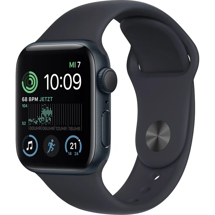 Apple Watch SE GPS (2. Generation), 40mm, Aluminiumgehäuse Mitternacht, Sportarmband Mitternacht