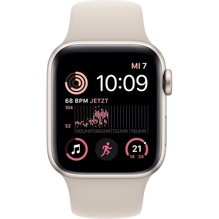 Apple Watch SE GPS (2. Generation), 40mm, Aluminiumgehäuse Polarstern, Sportarmband Polarstern – Bild 2