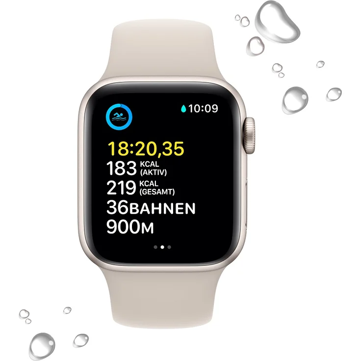 Apple Watch SE GPS (2. Generation), 40mm, Aluminiumgehäuse Polarstern, Sportarmband Polarstern – Bild 4