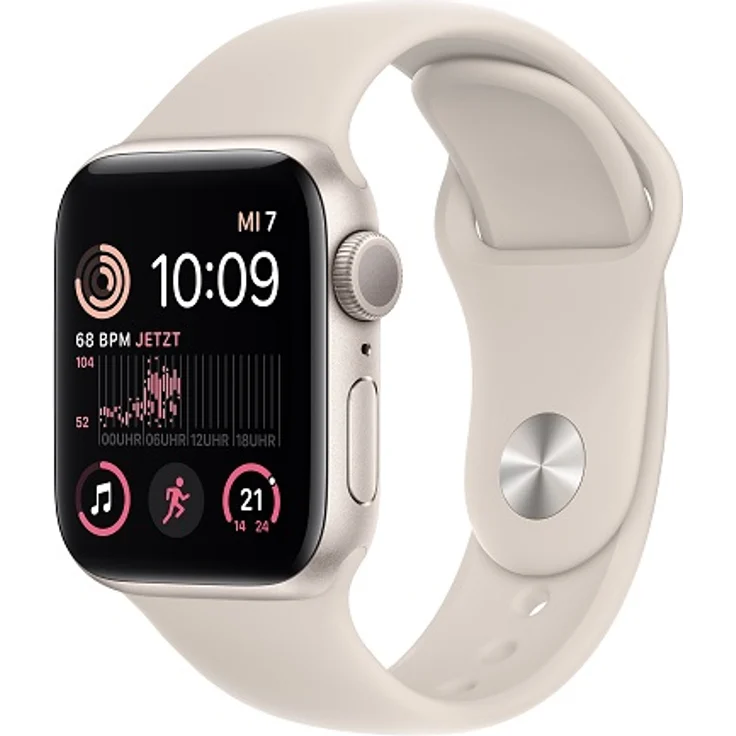 Apple Watch SE GPS (2. Generation), 40mm, Aluminiumgehäuse Polarstern, Sportarmband Polarstern – Bild 1
