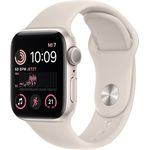 Apple Watch SE 2022 (2. Generation) Smartwatch GPS, 40mm, Aluminiumgehäuse Polarstern, Sportarmband Polarstern (MNJP3FD/A)