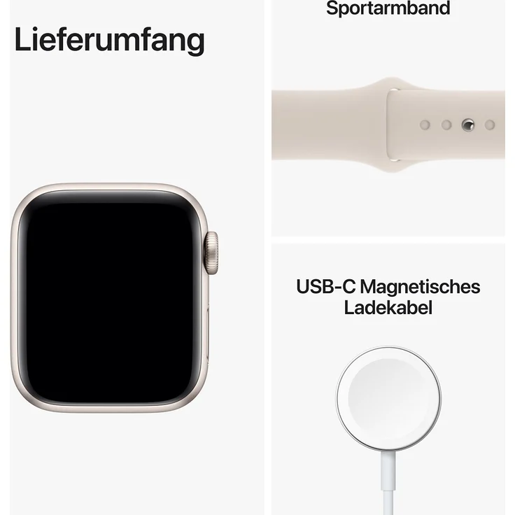 Apple Watch SE GPS (2. Generation), 40mm, Aluminiumgehäuse Polarstern, Sportarmband Polarstern – Bild 9