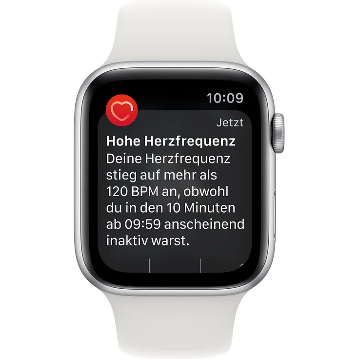 Apple Watch SE 2022 (2. Generation) GPS, 44mm, Aluminiumgehäuse Silber, Sportarmband Weiß – Bild 6