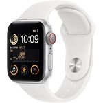 Apple Watch SE GPS + Cellular (2. Generation) , 40mm, Aluminiumgehäuse Silber, Sportarmband Weiß