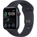 Apple Watch SE 2022 (2. Generation) Smartwatch GPS + Cellular, 44mm, Aluminiumgehäuse Mitternacht, Sportarmband Mitternacht (MNPY3FD/A)