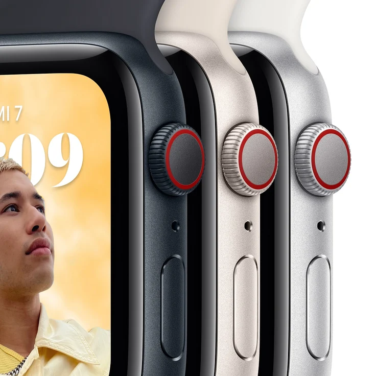 Apple Watch SE GPS + Cellular (2. Generation) , 40mm, Aluminiumgehäuse Silber, Sportarmband Weiß – Bild 3