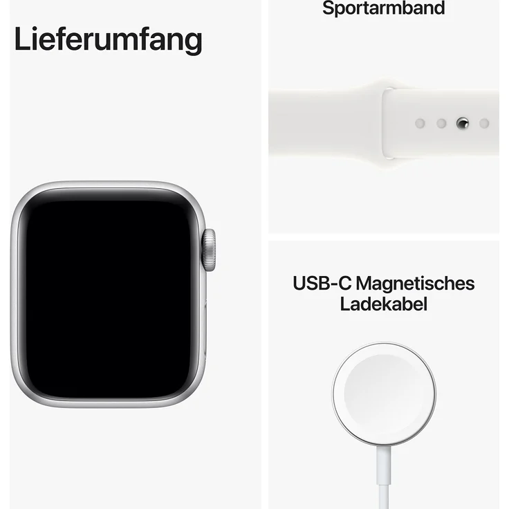 Apple Watch SE GPS + Cellular (2. Generation) , 40mm, Aluminiumgehäuse Silber, Sportarmband Weiß – Bild 9