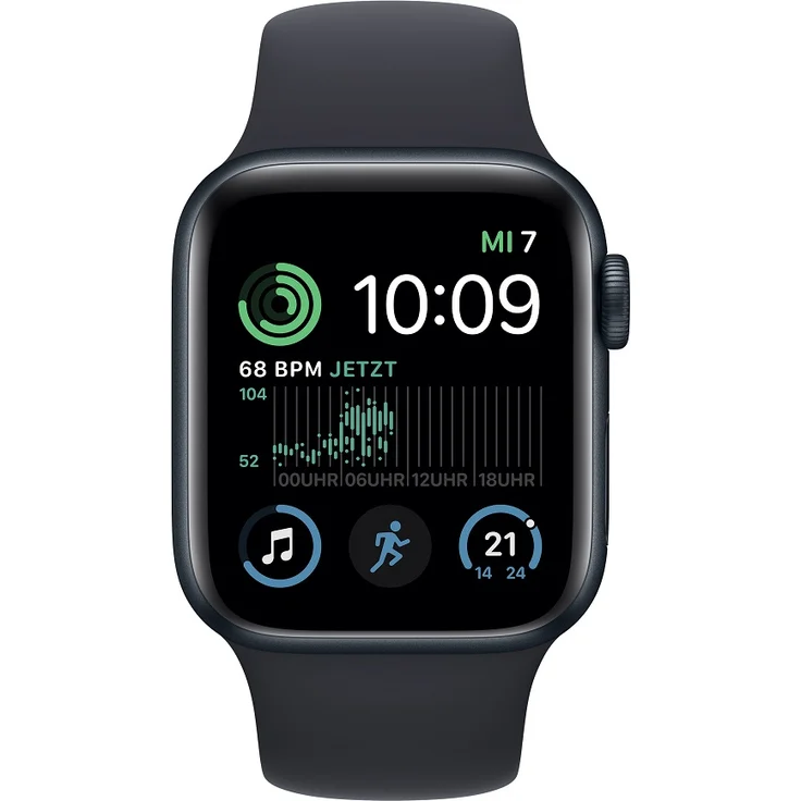 Apple Watch SE GPS + Cellular (2. Generation), 40mm, Aluminiumgehäuse Mitternacht, Sportarmband Mitternacht – Bild 2