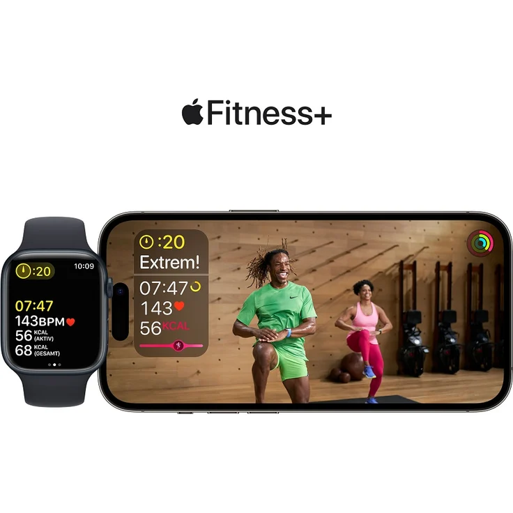 Apple Watch SE 2022 (2. Generation) Smartwatch GPS + Cellular, 44mm, Aluminiumgehäuse Mitternacht, Sportarmband Mitternacht (MNPY3FD/A) – Bild 10