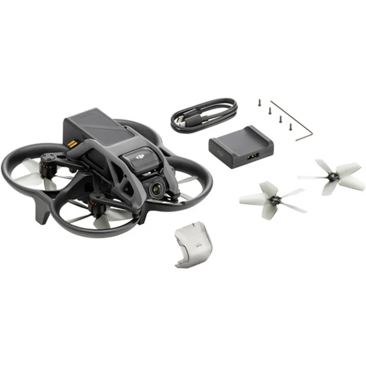 DJI Avata - Quadrocopter (4K/60 fps, 48 MP, CMOS-Sensor, stabilisiert, integrierter Propellerschutz, intuitive Bewegungssteuerung), hellgrau – Bild 1