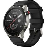 Amazfit GTR 4 Smartwatch GPS, Unisex, 46mm, Metallgehäuse, Kunstlederarmband, Superspeed Black