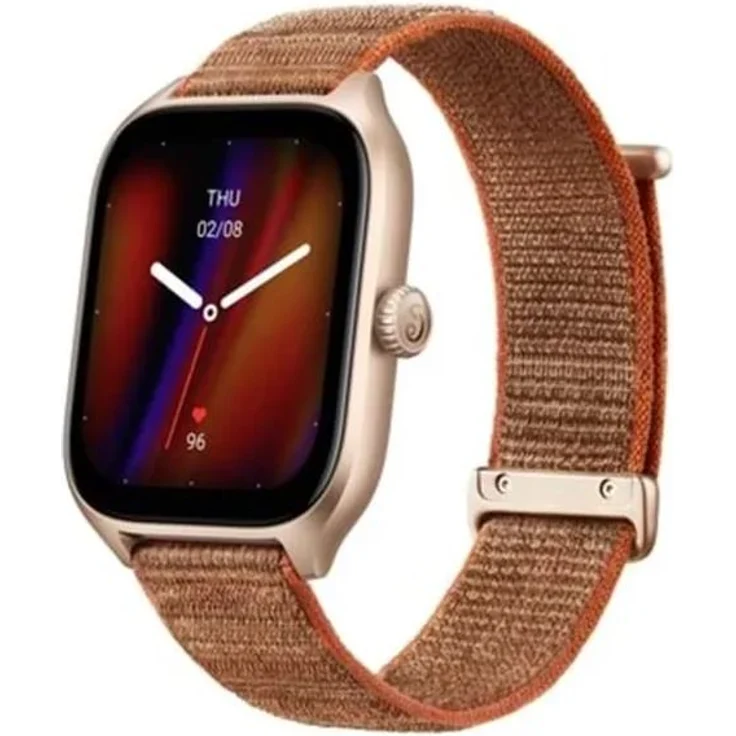 Amazfit GTS 4 Smartwatch GPS, Unisex, Einheitsgröße, Textilarmband, Autumn Brown – Bild 1