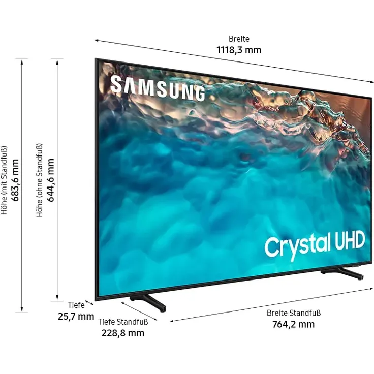 Samsung GU50BU8079U 125 cm (50 Zoll) Crystal UHD 4K Smart TV (Ultra HD, HDR, Edge LED) HD-Triple-Tuner (Sat, Antenne, Kabel) Modelljahr 2022 Energieklasse G (DE-Modell) – Bild 4