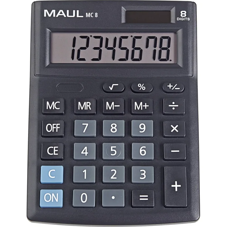 Maul MC 8 Tischrechner Schwarz Display (Stellen): 8 batteriebetrieben, solarbetrieben