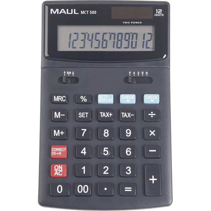 Maul MCT 500 Tischrechner Schwarz Display (Stellen): 12 batteriebetrieben, solarbetrieben