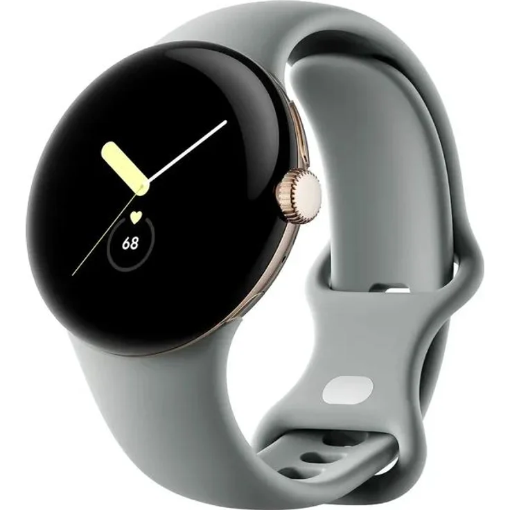 Google Pixel Watch 4G Smartwatch, Unisex, 41mm, Champagne Gold Sportarmband Hazel – Bild 1
