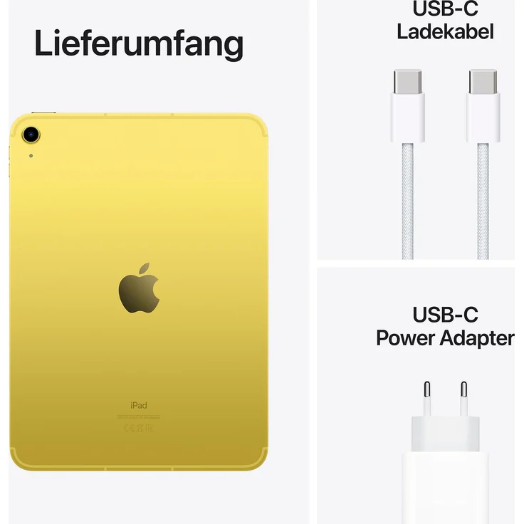 Apple iPad 10,9" (2022) 10. Gen. Quad-HD Auflöung, WiFi + Cellular-Tablet, Apple A14 Bionic Chip, 64 GB Speicher, iPadOS, Gelb (MQ6L3FD/A) – Bild 8