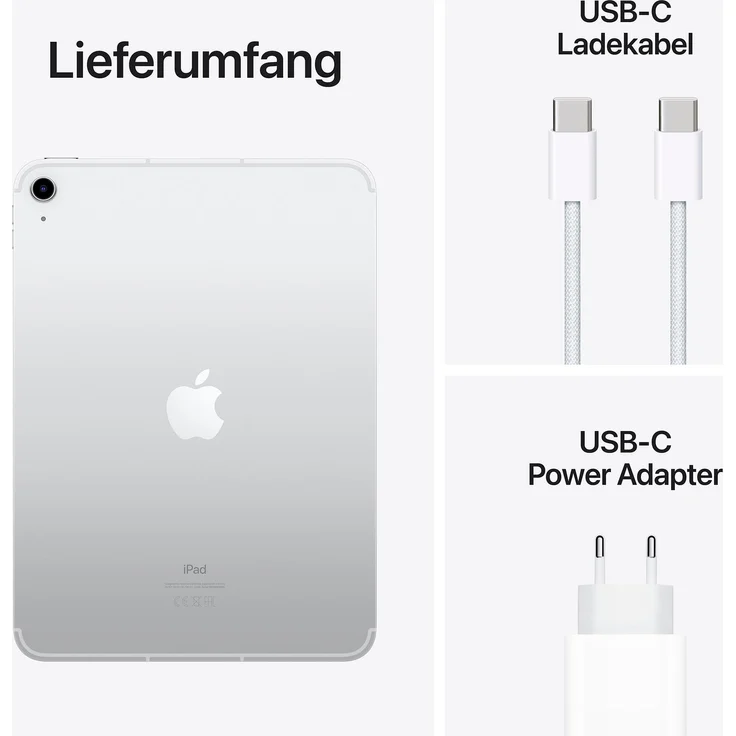 Apple iPad 10,9" (2022) 10. Gen. Quad-HD Auflöung, WiFi + Cellular-Tablet, Apple A14 Bionic Chip, 64 GB Speicher, iPadOS, Silber (MQ6J3FD/A) – Bild 8