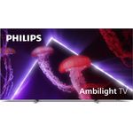 Philips 77OLED807-12 196 cm (77 Zoll) Ambilight OLED Smart TV (Ultra HD, Dolby Vision, HDR, HDR10, HDR10+, HDR10+ Adaptive, HLG, OLED) HD-Triple-Tuner (Sat, Antenne, Kabel) Modelljahr 2022 Energieklasse G (DE-Modell) - Preisvergleich
