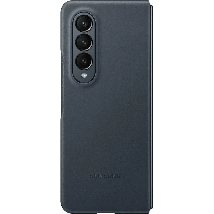Samsung Leather Cover EF-VF936, geeignet für Samsung Galaxy Z Fold 4, Smartphone Cover Handy-Hülle, echtes Leder, Schutz Case, stoßfest, Premium, grau, grün (EF-VF936LJEGWW) – Bild 5