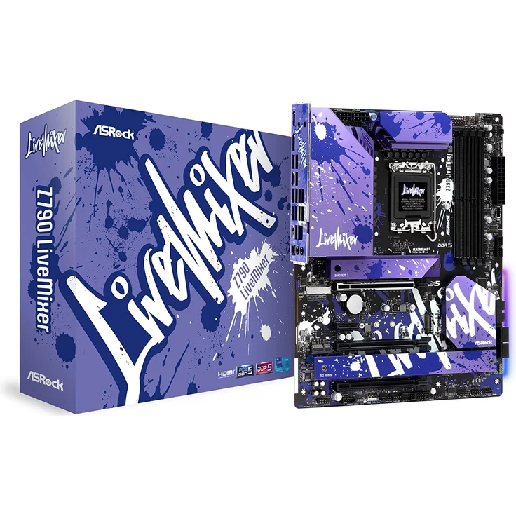 ASRock Z790 LiveMixer - Motherboard - ATX - LGA1700-Sockel - Z790 Chipsatz - USB 3.2 Gen 1, USB 3.2 Gen 2, USB-C 3.2 Gen2, USB-C 3.2 Gen 2x2 - 2.5 Gigabit LAN - Onboard-Grafik (CPU erforderlich) – Bild 1