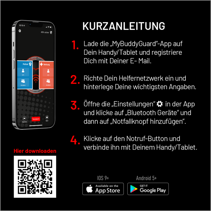 MyBuddyGuard 1.0 Single Button - Dein weltweiter Schutzengel, schwarz (CH01) – Bild 5