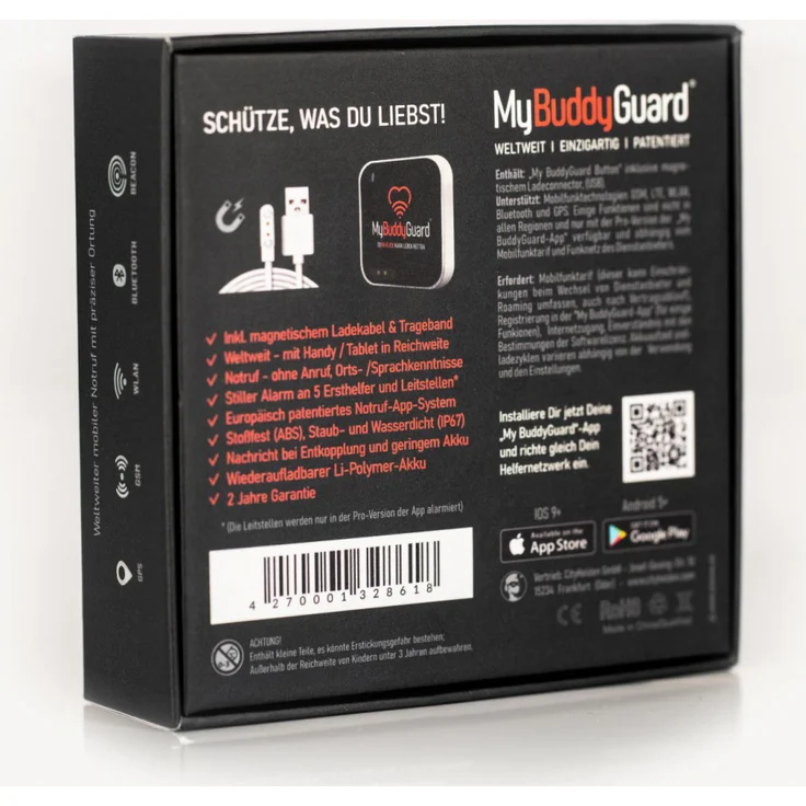 MyBuddyGuard 1.0 Single Button - Dein weltweiter Schutzengel, schwarz (CH01) – Bild 20