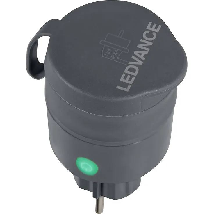 LEDVANCE SMART+ OUTDOOR COMPACT PLUG, Smarte Steckdose im kompakten Design, zur Einbindung konventioneller Geräte ins Smart Home, steuerbar mit Alexa & Google, 1er-Pack, 16 A, 230 V, 50 Hz, Plug typ F
