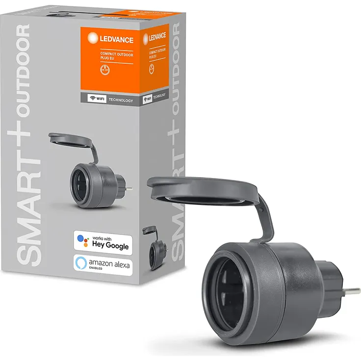 LEDVANCE SMART+ OUTDOOR COMPACT PLUG, Smarte Steckdose im kompakten Design, zur Einbindung konventioneller Geräte ins Smart Home, steuerbar mit Alexa & Google, 1er-Pack, 16 A, 230 V, 50 Hz, Plug typ F – Bild 2