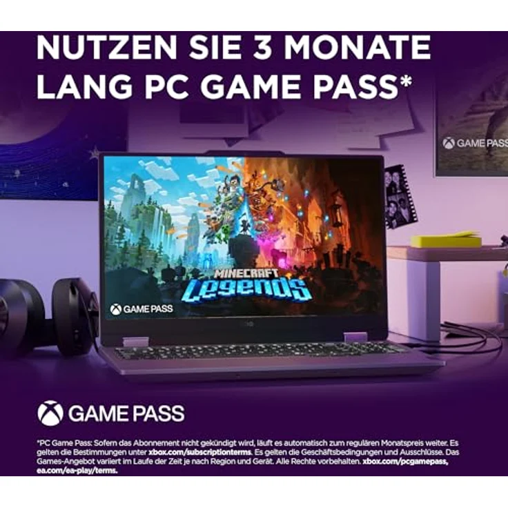 Lenovo LOQ Gaming AI Laptop, 15.6" Full HD 144Hz, NVIDIA GeForce RTX 5060 8GB, AMD Ryzen 7 250, 16GB RAM, 1TB SSD, Weiss-beleuchtete Tastatur, Grau, 3 Monate Game Pass – Bild 3